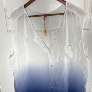 Victoria's Secret Sleeveless Ombre Button Down